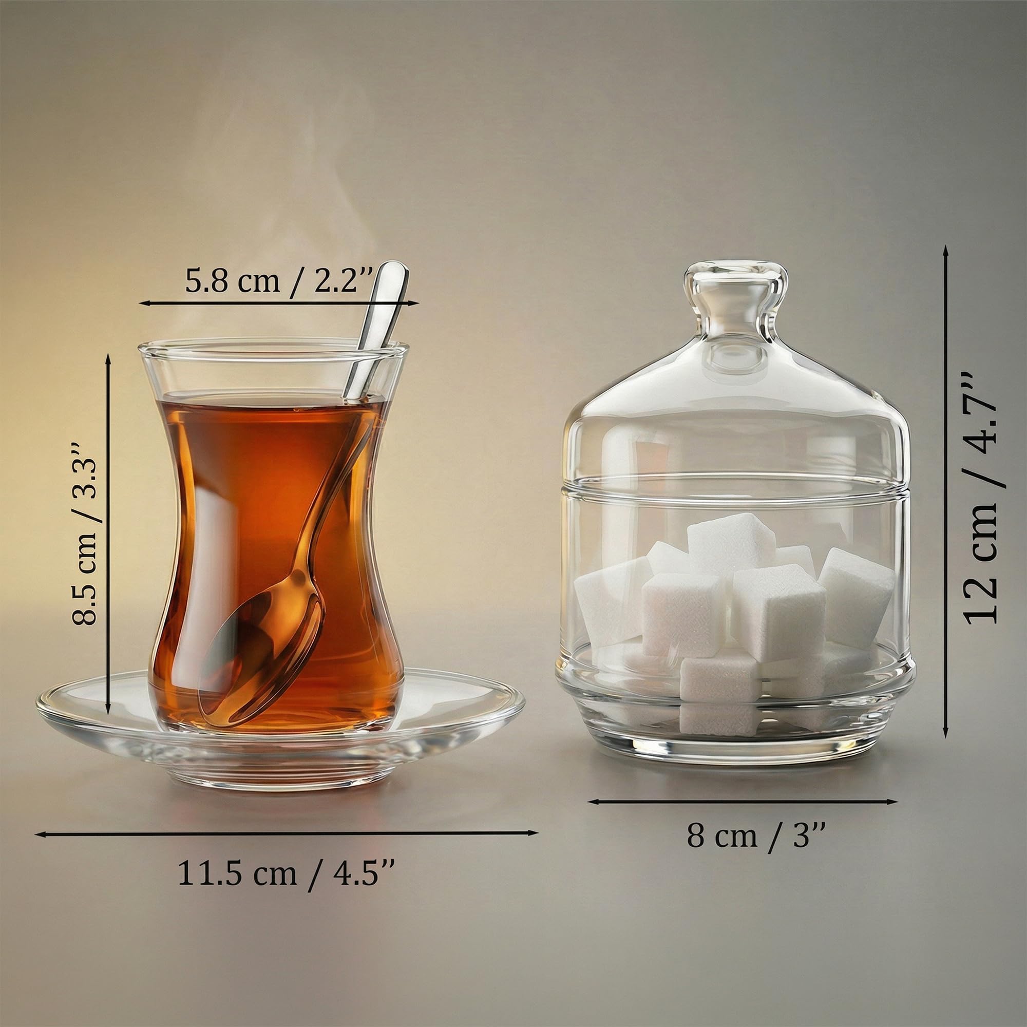 Het traditionele Turkse theeservies 19-delig bevat