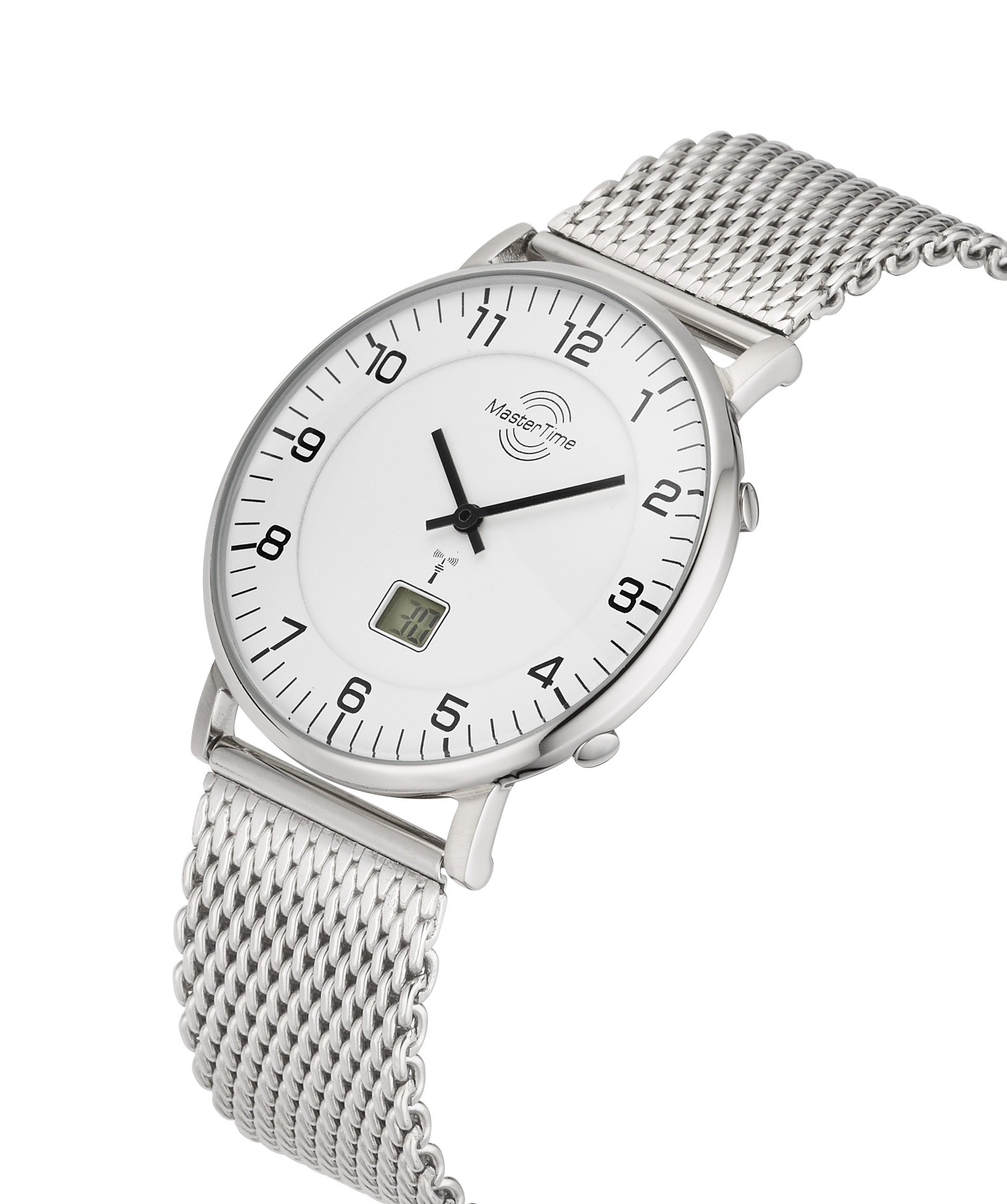 Master Time Funk Quarz Herren Uhr Analog-Digital mit Edelstahl Armband MTGS-10558-12M