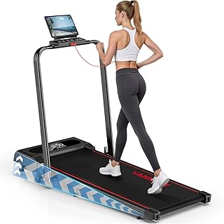 6 en 1 Cinta de Correr Plegable, 9% Inclinación Cinta de Andar con Dual Pantalla LED, 2.75 HP Walking Pad con Control Re...