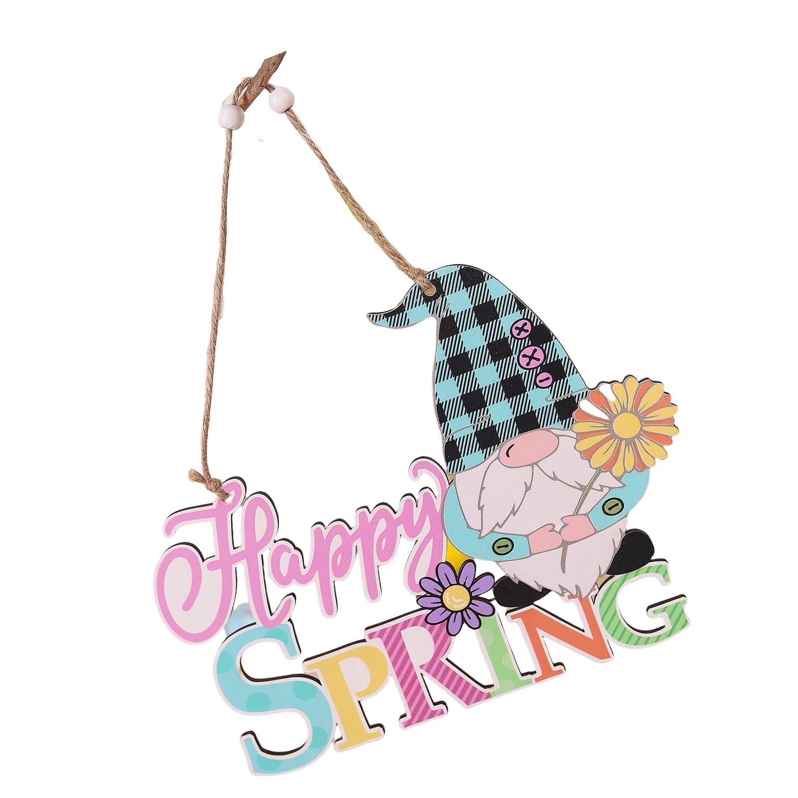 Jazuaiao Happy Easters/Spring Wooden Hanging Sign Bunnies Sign Door Decoration Easters Wood Wreath for Front Door Decors Happy/spring Hanger