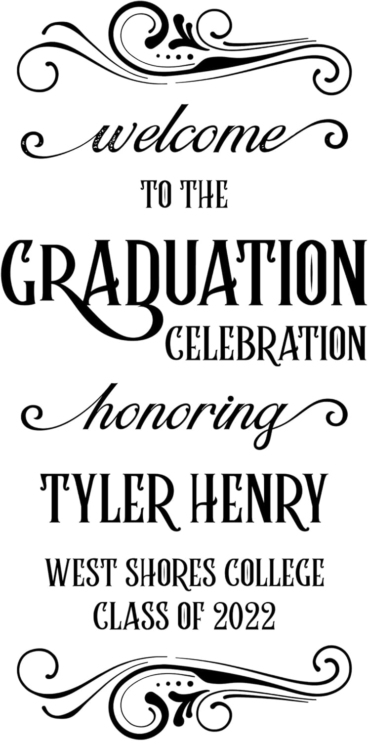 Welcome to The Graduation Celebration Honoring, Graduation Party Decorations, Grad Party Decor 2026, Personalized Graduate Vinyl Decal, Choose from Several Sizes and Over 30 Colors, Decal ONLY