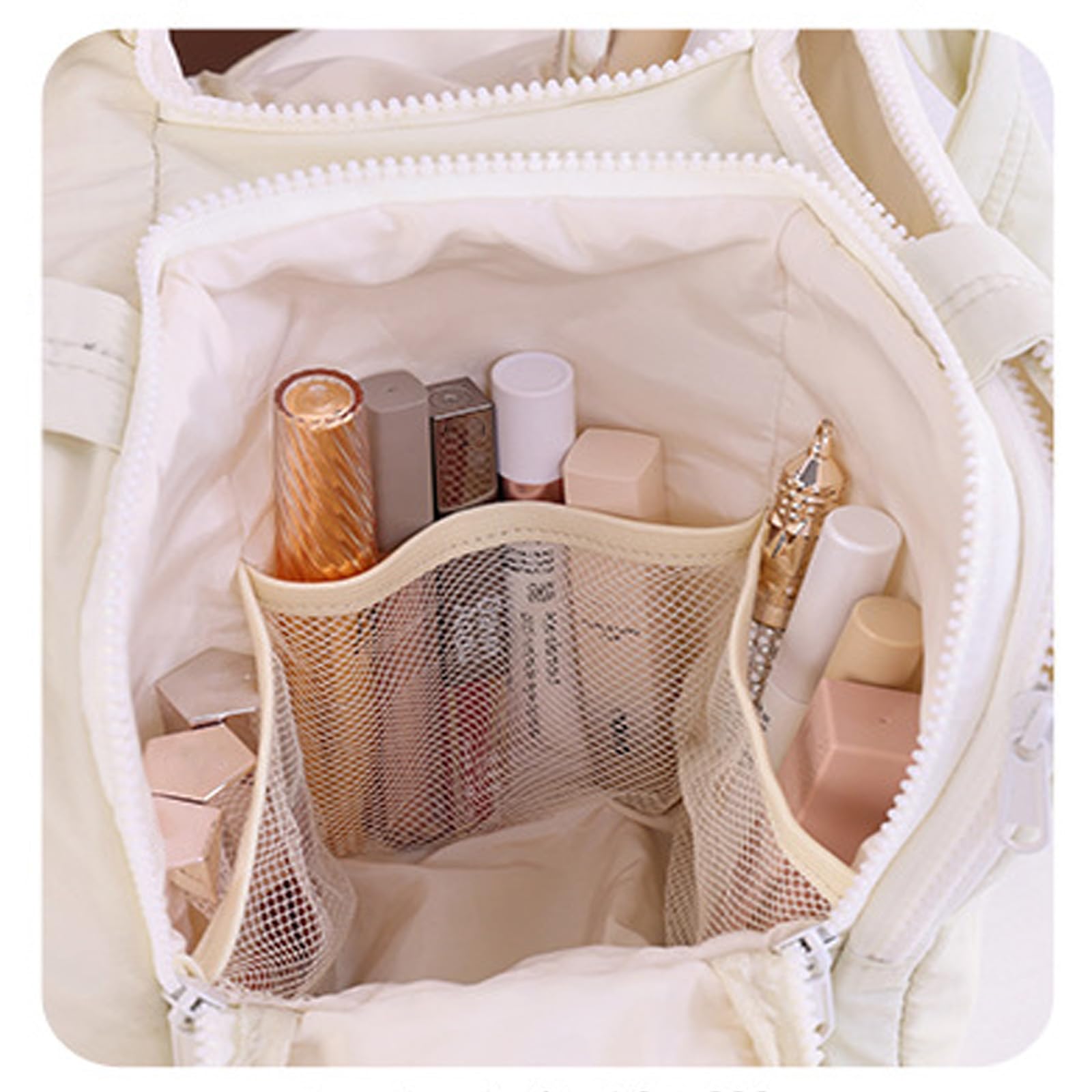 Freundliche Make up Aufbewahrungstasche mit Mehreren Fächern, wasserdichte Materialien, Kosmetik Organizer für Frauen, tragbare Reise Kosmetiktasche