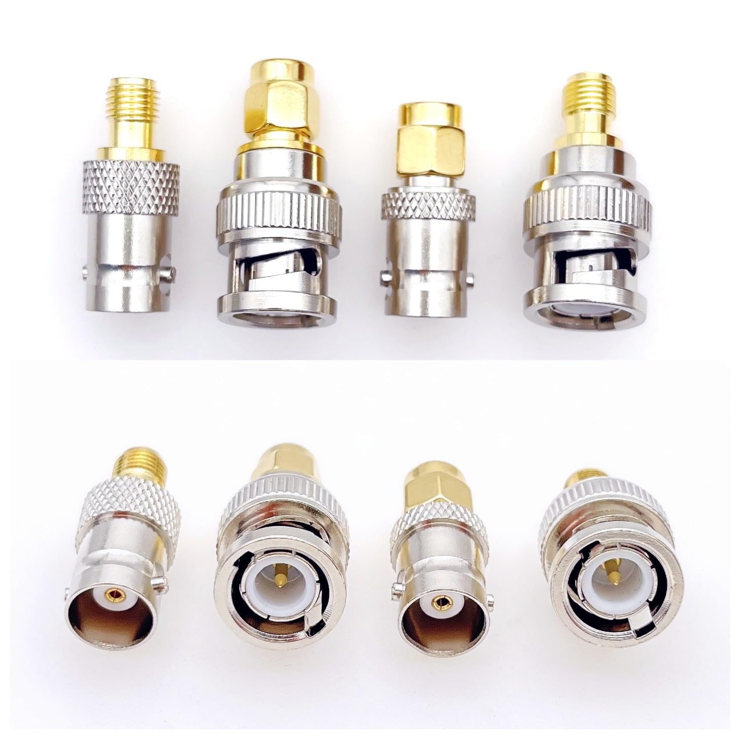 JZK Juego de 4 Conectores coaxiales SMA Macho Hembra a Adaptador BNC