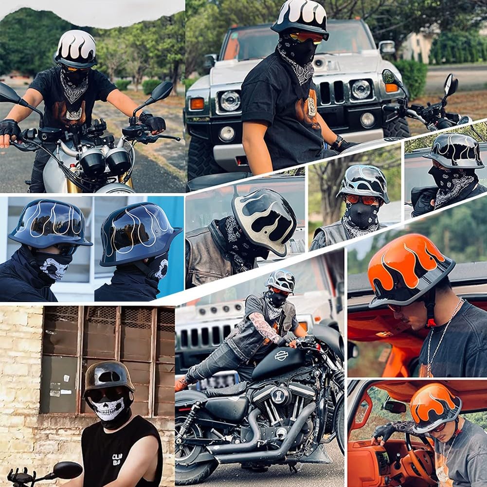 Style Allemand Demi Casque De Moto, Casque Jet Rétro, Casque Bol Moto Homologué ECE, Casques Vintage à Face Ouverte, avec Doublure Intérieure Amovible, pour Vélos Motos Scooter