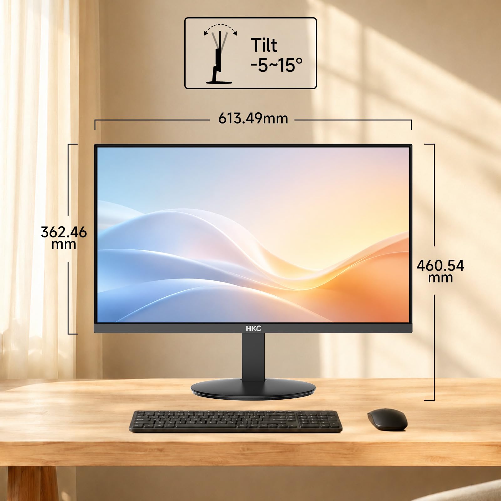 HKC V2718QS Monitor Gaming 27 Pulgadas QHD 2560x1440 IPS 144Hz 1ms MPRT HDR10, 99% sRGB, Monitor PC Gaming HDMI 2.0 DisplayPort 1.4, VESA 100x100, Pantalla Gaming para PC PS5 Xbox