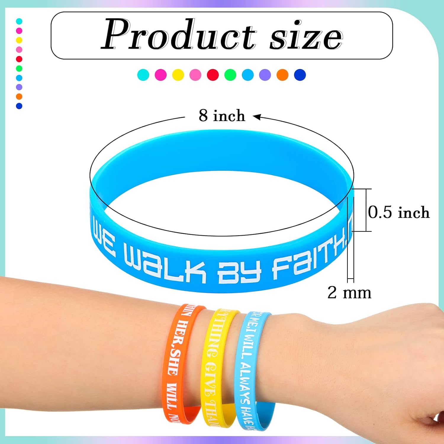 Dingion 100 Pack Bible Verses Bracelets Christian Gifts for Women Religious Silicone Bracelets Rubber Jesus Wristbands Men Scripture Faith Wristbands Inspirational Motivational Gifts - Image 3