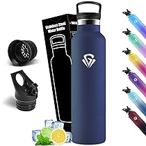 Mulbijeo Borraccia Termica 1 Litro, Senza BPA, Borraccia Termica, Sottovuoto a Doppia Parete, Bottiglia Termica, 18, 8 Acciaio Inox, Borracce Termiche, con Cannuccia, Termos per Palestra, Sport, Bici