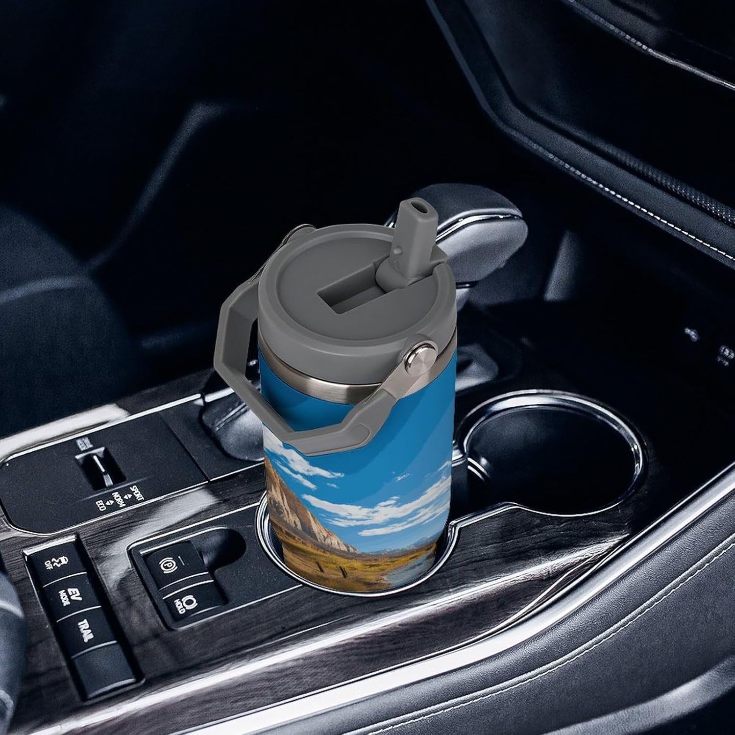 Zion National Park Water Bottle 30 Oz Fits Car Cup Holder,Insulated Coffee Mug Large Capacity Car Cups,Stainless Steel Double Wall Sport Bottle for Travel Sports Gym