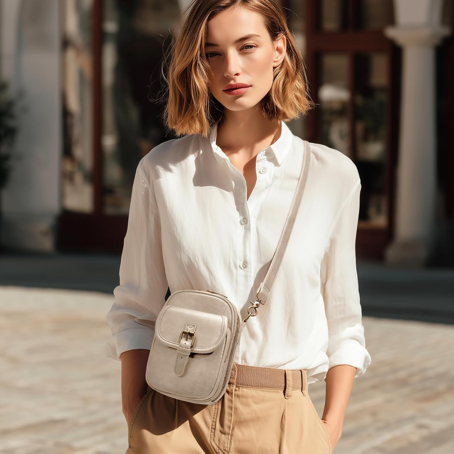 Small Crossbody Cell Phone Purse for Women Vintage Mini Crossbody Bag with Card Slots, Vegan Leather Phone Wallet Pouch - Image 2