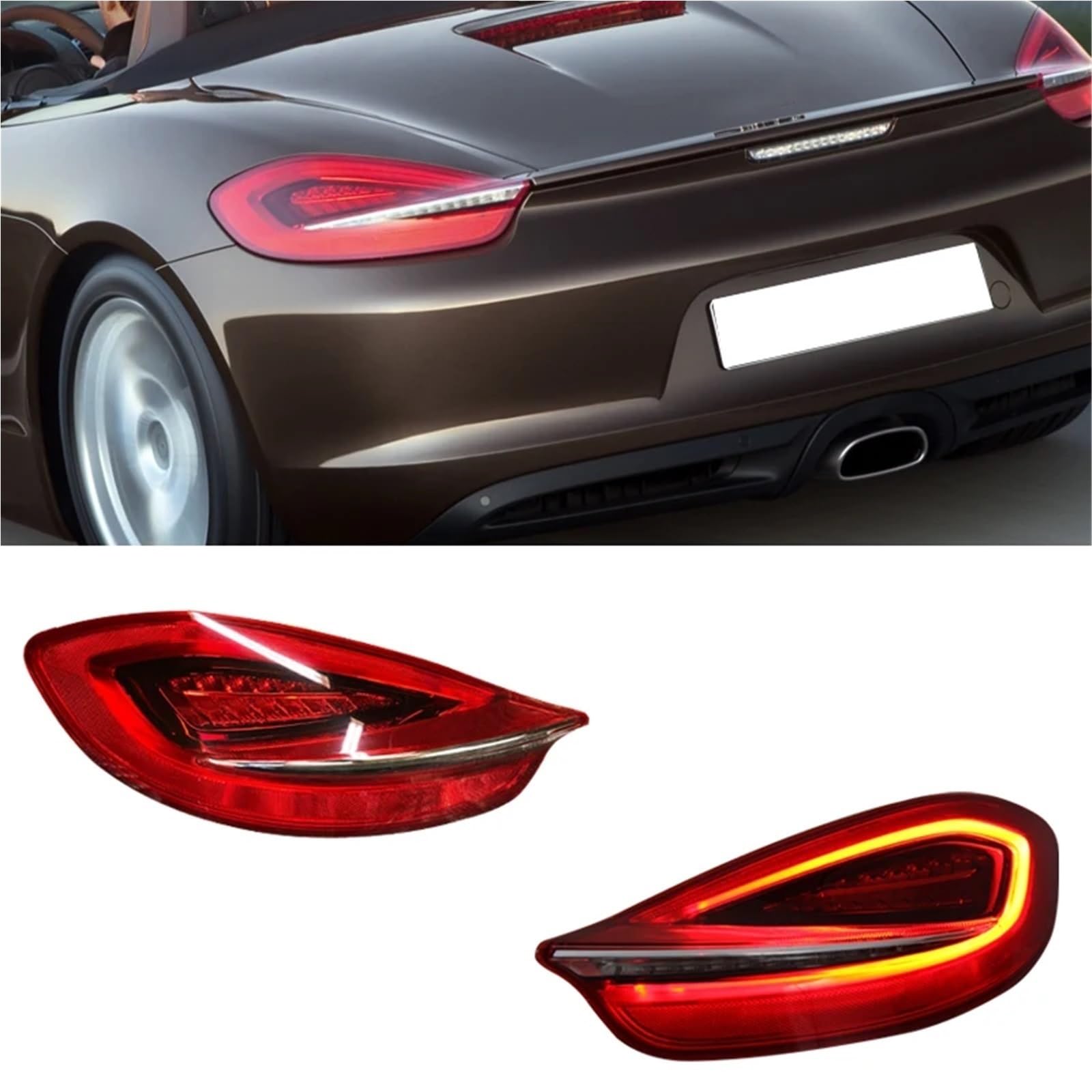 luces traseras del coche Para Porsche luz de advertencia intermitente para dirección para Boxster marcha atrás freno montaje conducción(Left)