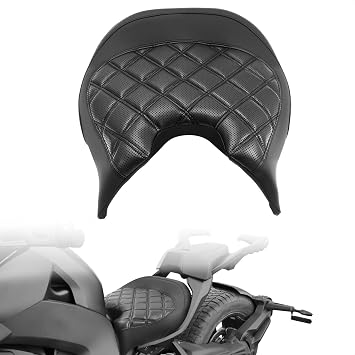 Driver Solo Seat Compatible with Can Am Ryker 600 900 Rally Edition Sport ACE 2019-2023, Black Leather Side Panels, Diamond Double Line Stitching Replace 219400795 Black stitching