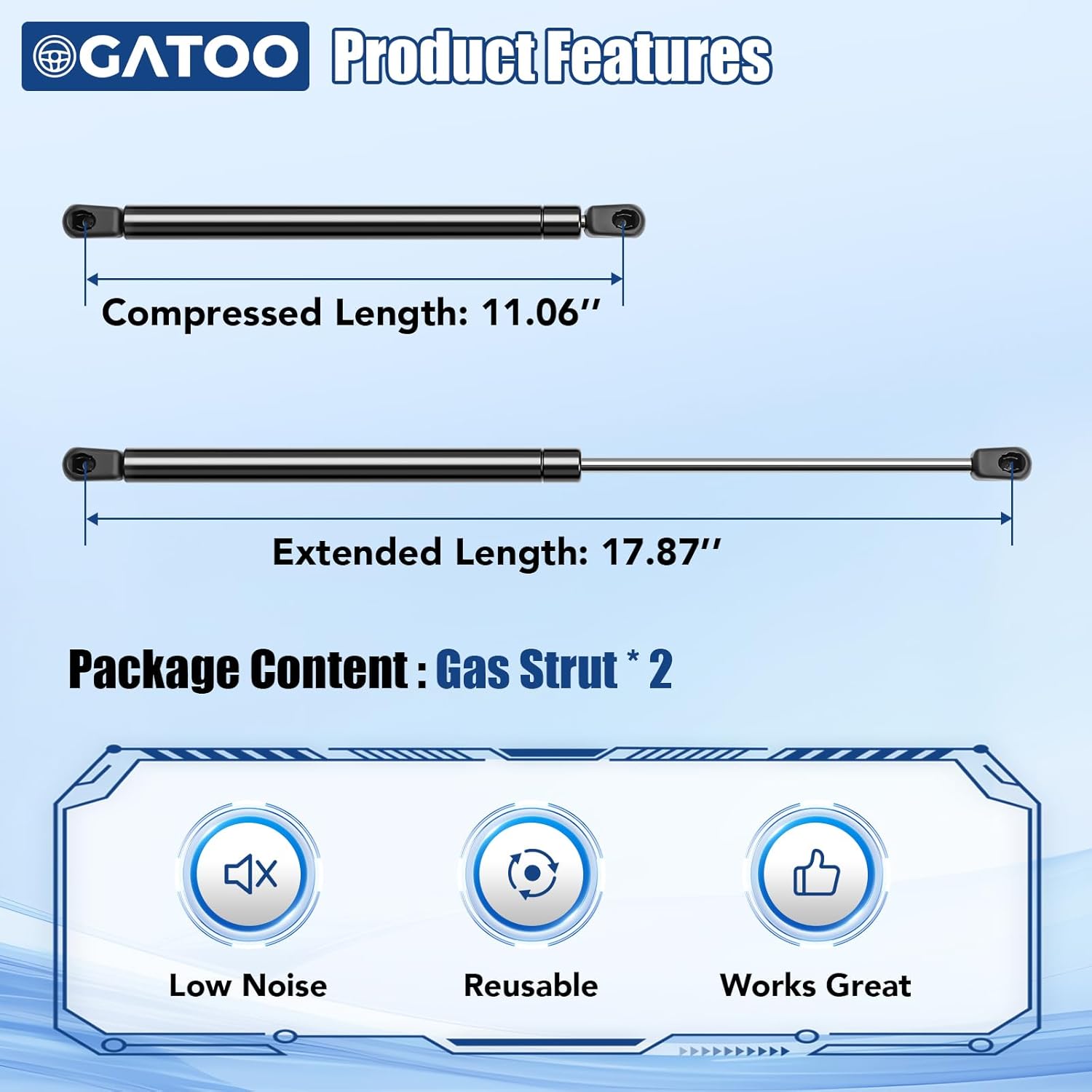 Rear Tailgate Hatch Lift Supports Shock Struts Compatible with 2010 2011 2012 2013 Kia Soul Hatchback Liftgate Trunk Gas Spring, Replaces SG350008 817802K000 130027
