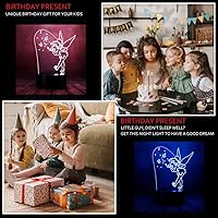 Vista 2 de Magic Elf Tinker Bell Miss Bell Rare Peter Pan Snowflake Tinkerbell Anime Character 3D LED Visual Luz nocturna para dormir con control remoto 16