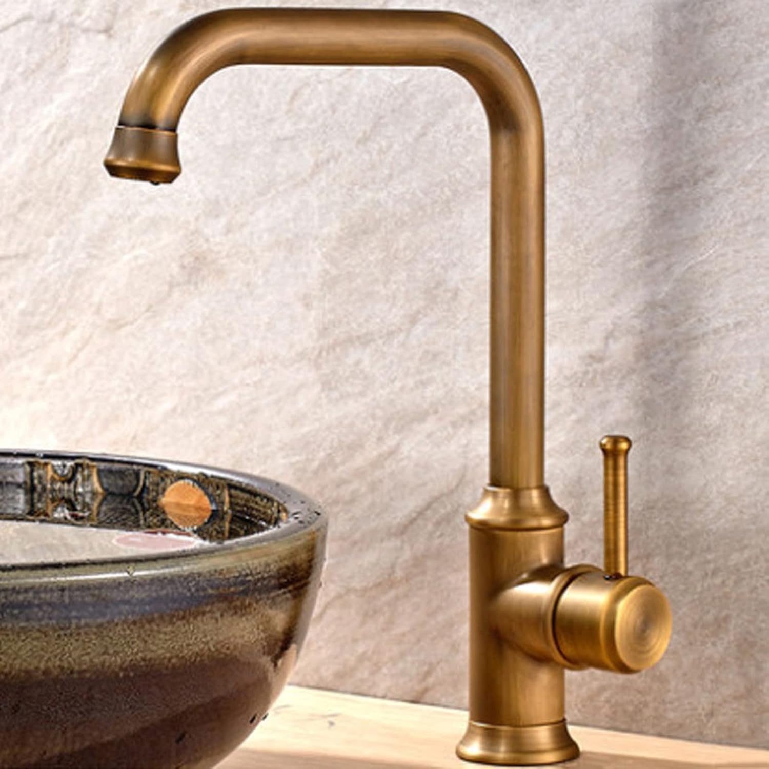 Antique Kitchen Sink Faucet Oil Rubbed Bronze Black Brass Hot and Cold Water Mixer Tap Vintage Basin Faucets