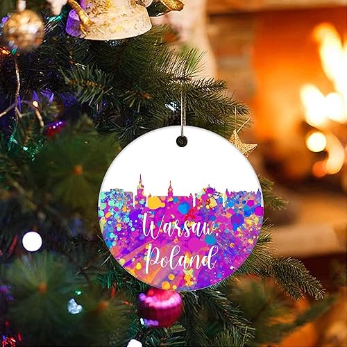 Vista 27 de Two-Side Printed Netherlands-Rotterdam Ceramic Christmas Ornament, Novelty for Family Friends Kids, Colorful City Painting Christmas Keepsake