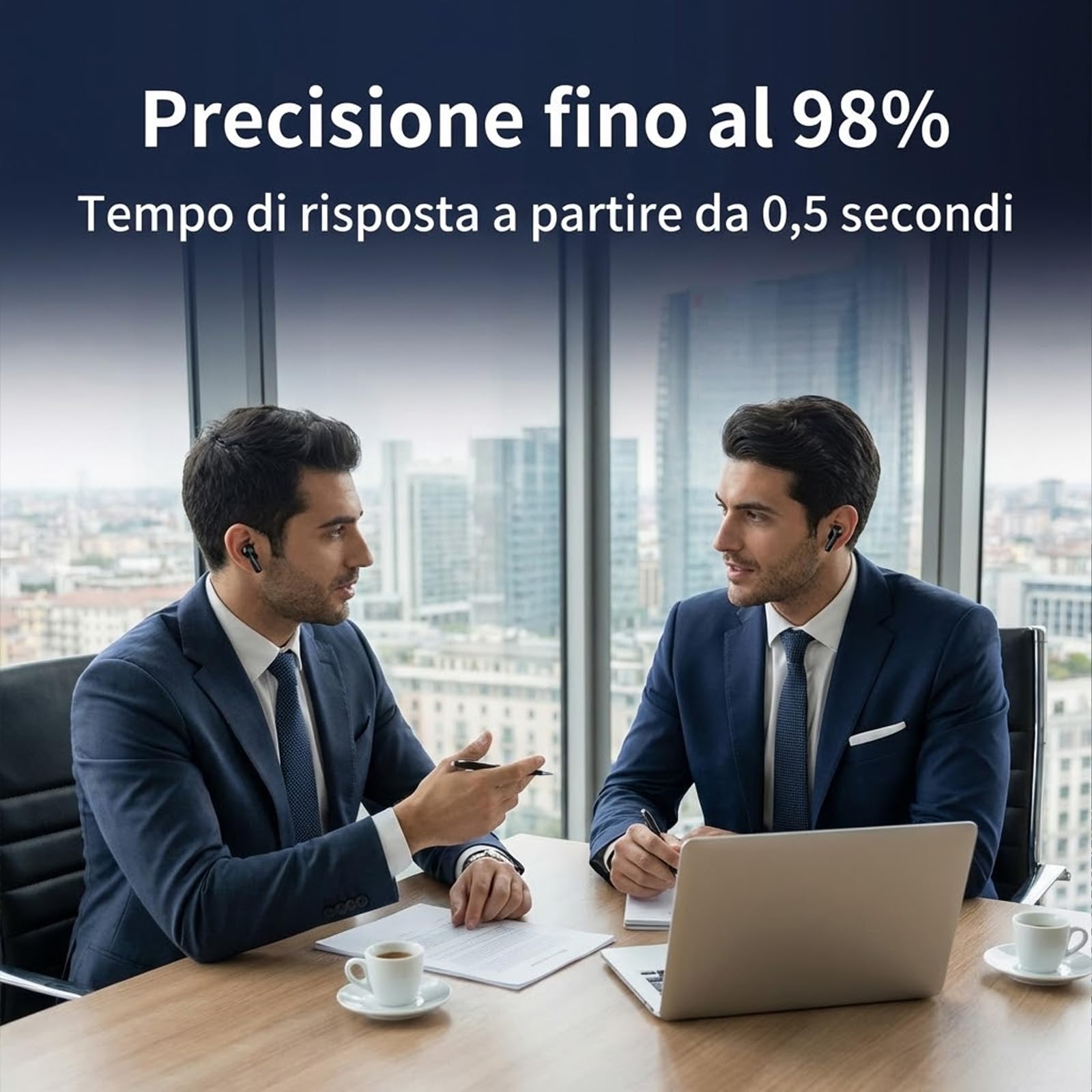 Yunrui Norevo Smart AI - Cuffie Bluetooth con traduzione in tempo reale con supporto per la traduzione bidirezionale multilingue (nero) - 2