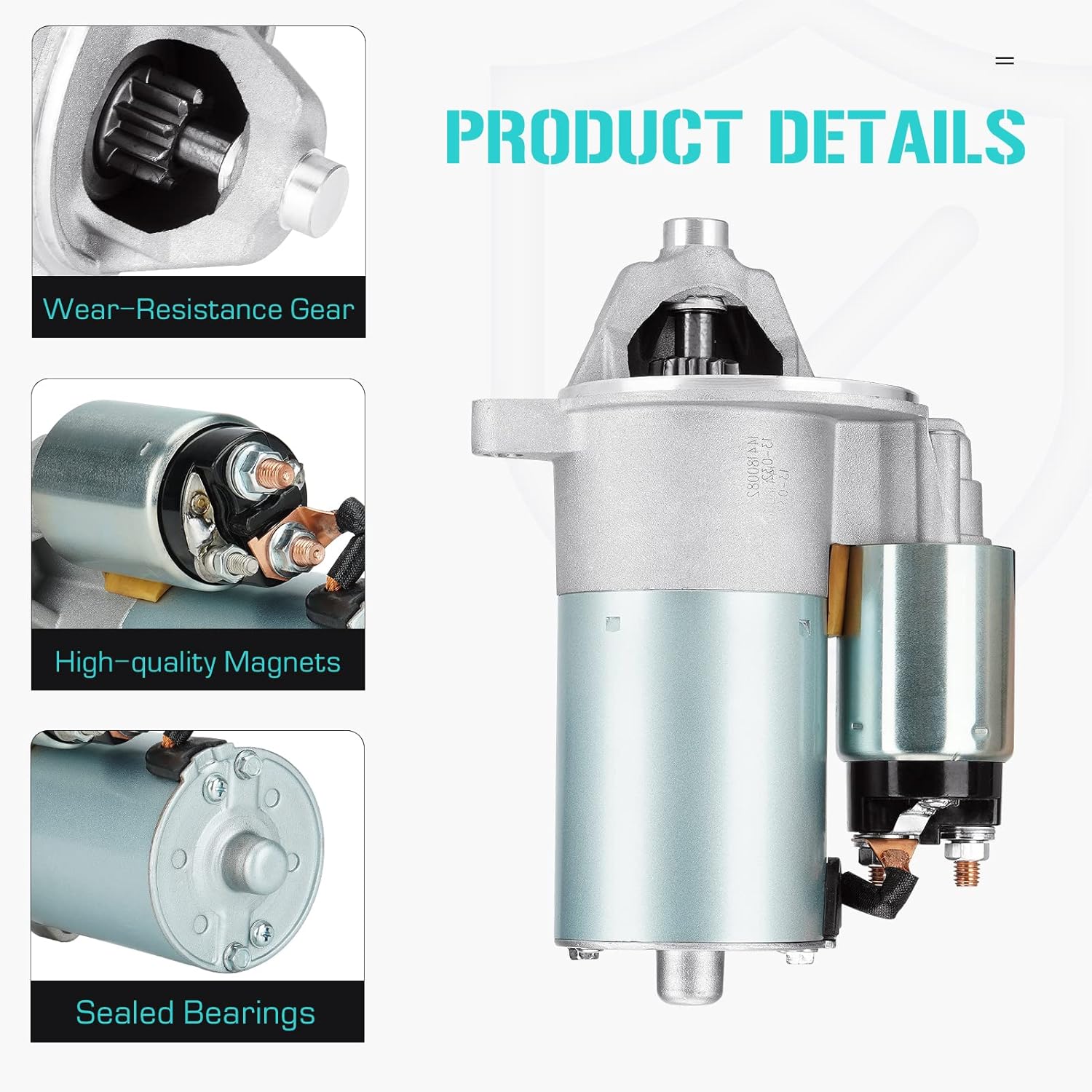 3231 Starter for Ford Ranger 2.3L 91-97 2.5L 98-01, for Mustang 2.3L 92-93, for Mazda B2300 2.3L 94-97 B2500 2.5L 98-01, Replaces for F17U11000AB, F1TZ11002A, SFD0003, 41014041, 410-14031