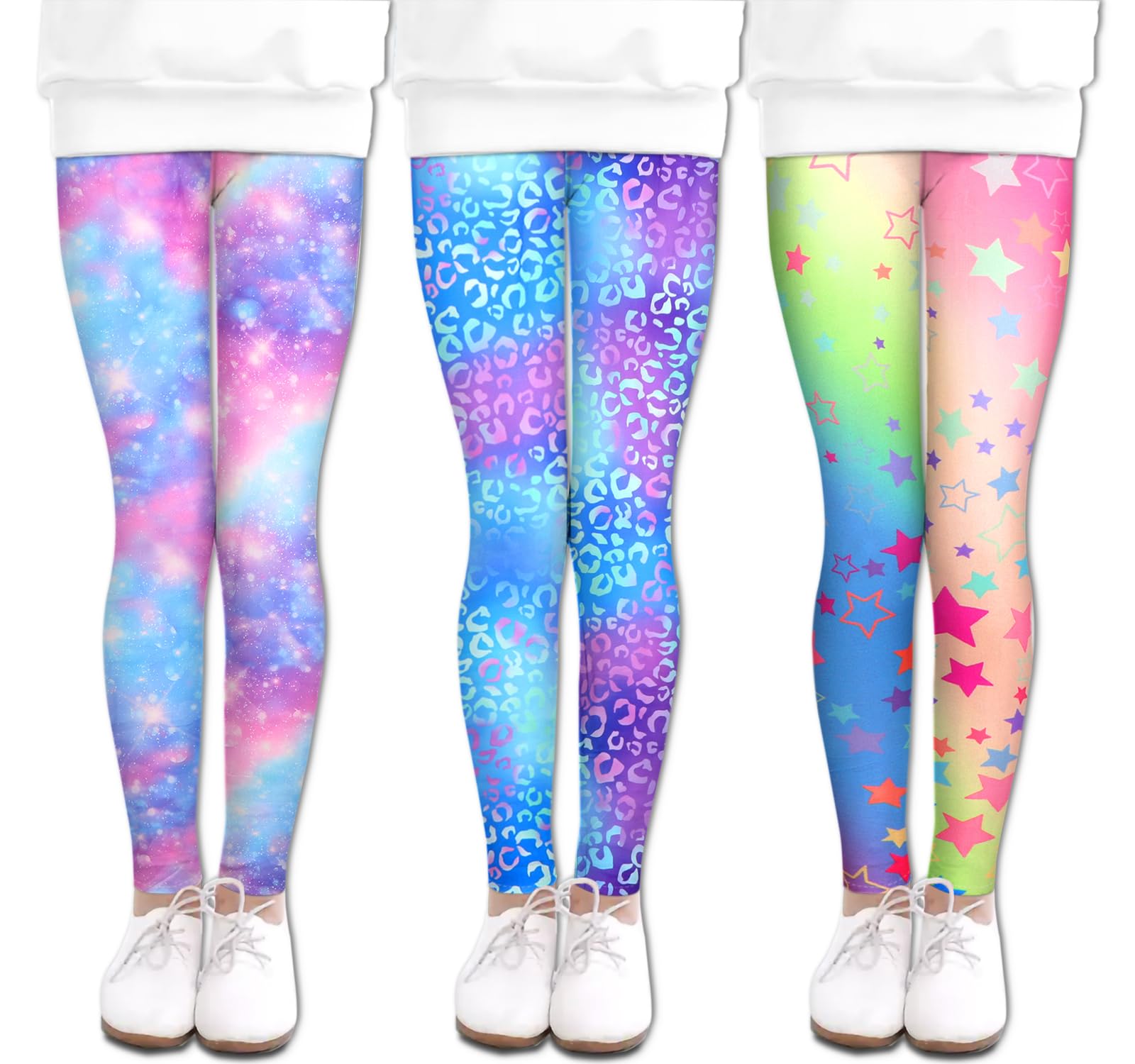 LUOUSE Girls' Leggings Full Length Comfy Pants Trousers 4-13 Years