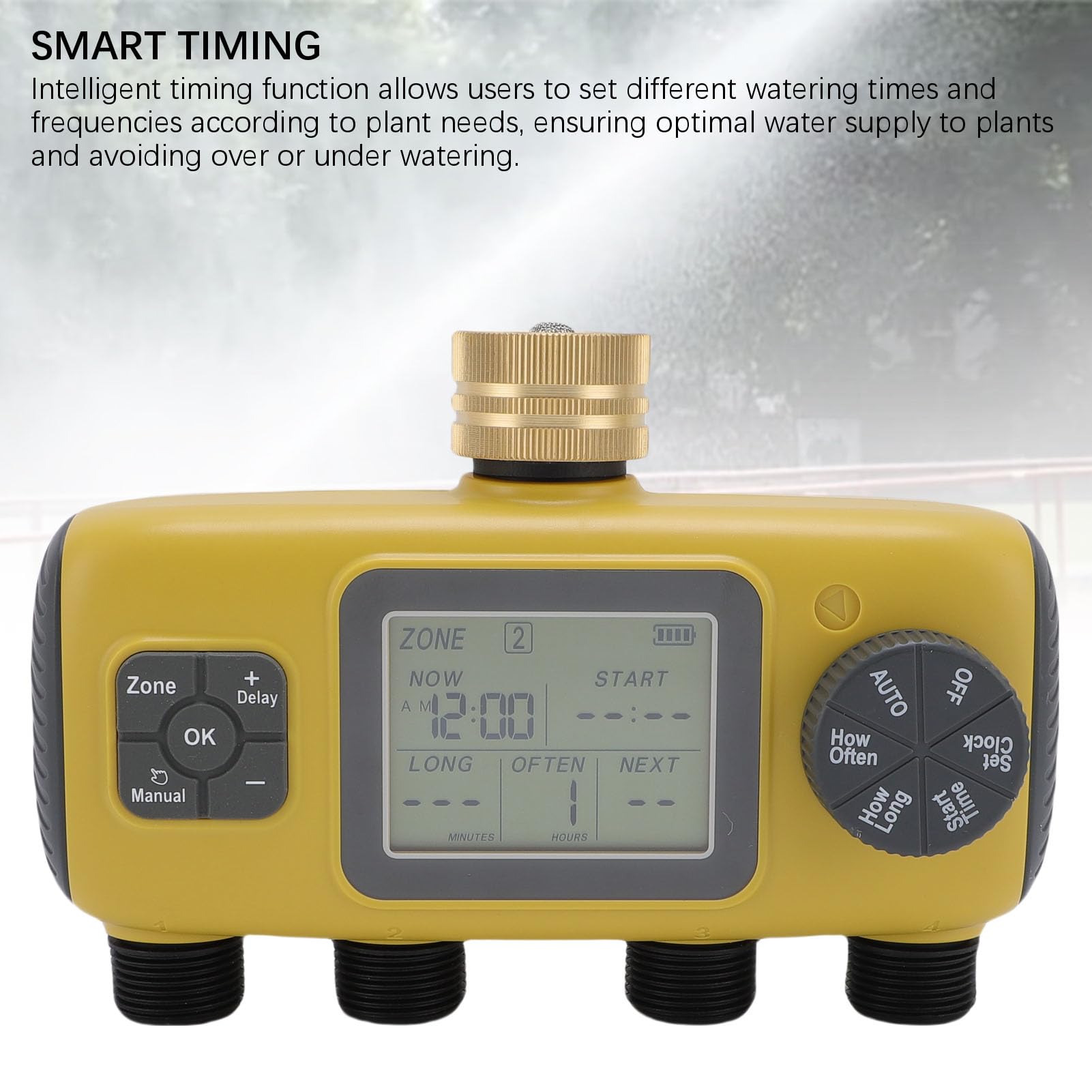Pssopp Timer per Irrigazione Timer Automatico per Irrigazione con Display LCD Smart Timing IPX5 Impermeabile Adatto da 3 4 a 1 2 in Rubinetto per del Prato del Giardino