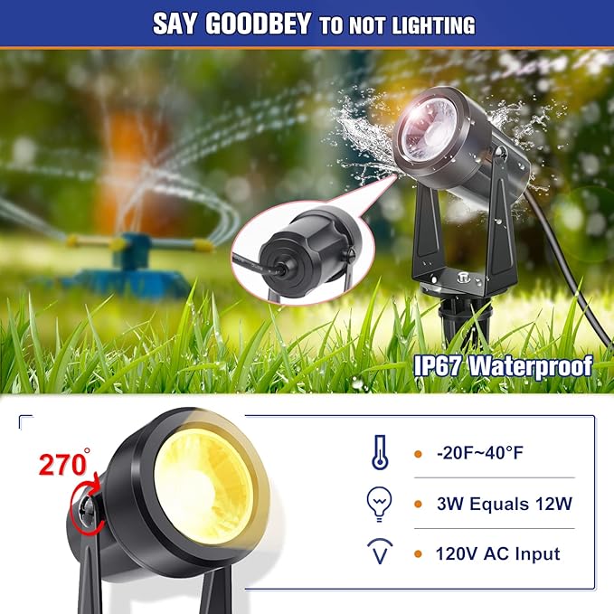 The set includes a transformer that allows the lights to operate on low voltage, making them energy-efficient and cost-effective. The long 56ft cable provides flexibility in placement and installation, allowing you to easily customize the lighting design in your outdoor space. These low voltage landscape lights are not only functional but also aesthetically pleasing, enhancing the beauty of your landscape while ensuring safety and security by illuminating dark areas at night. Description by ChatGPT.