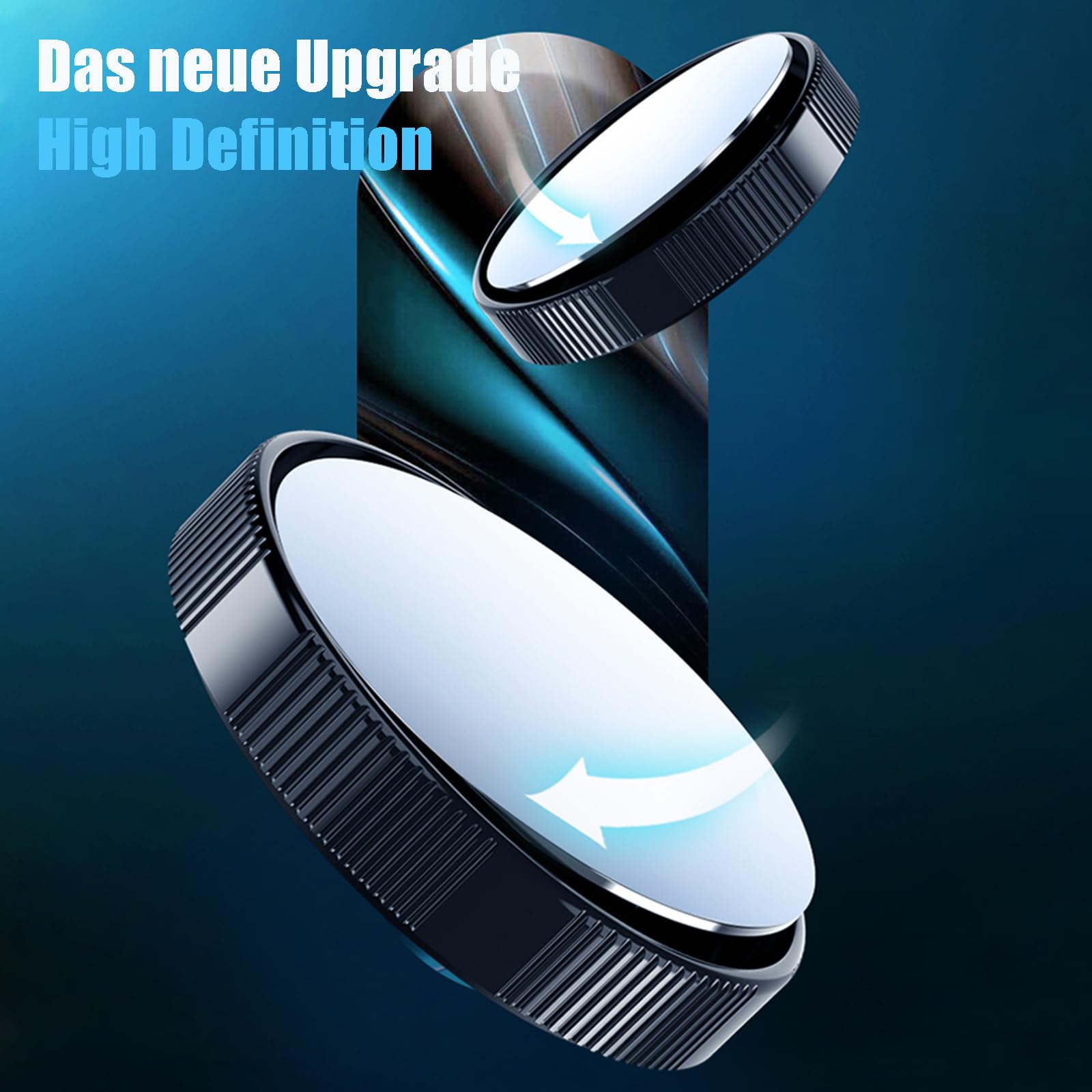 Samochodowe lusterko martwego kąta, 2 SZTUKI Okrągłe szkło HD z obramowanym, wypukłym lusterkiem wstecznym z regulowaną szerokokątną przyssawką do samochodów, SUV-ów i ciężarówek (Czarne)