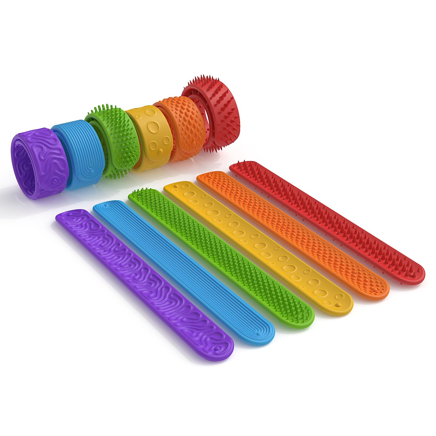 Larfraecy 6 Pack Silicone Sensory Slap Bracelets Sensory Toys for Autism ADHD Teens Kids Adults Anxiety Relief Office Desk Airplane Sensory Play Stress Fidgets for Classroom Rewards Party Favors