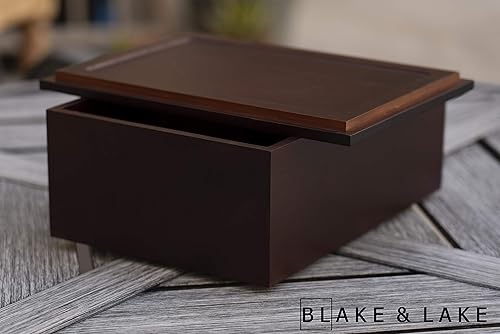 Miniatura 5 de Blake & Lake - Caja decorativa de madera de bambú discreta con tapa de bandeja