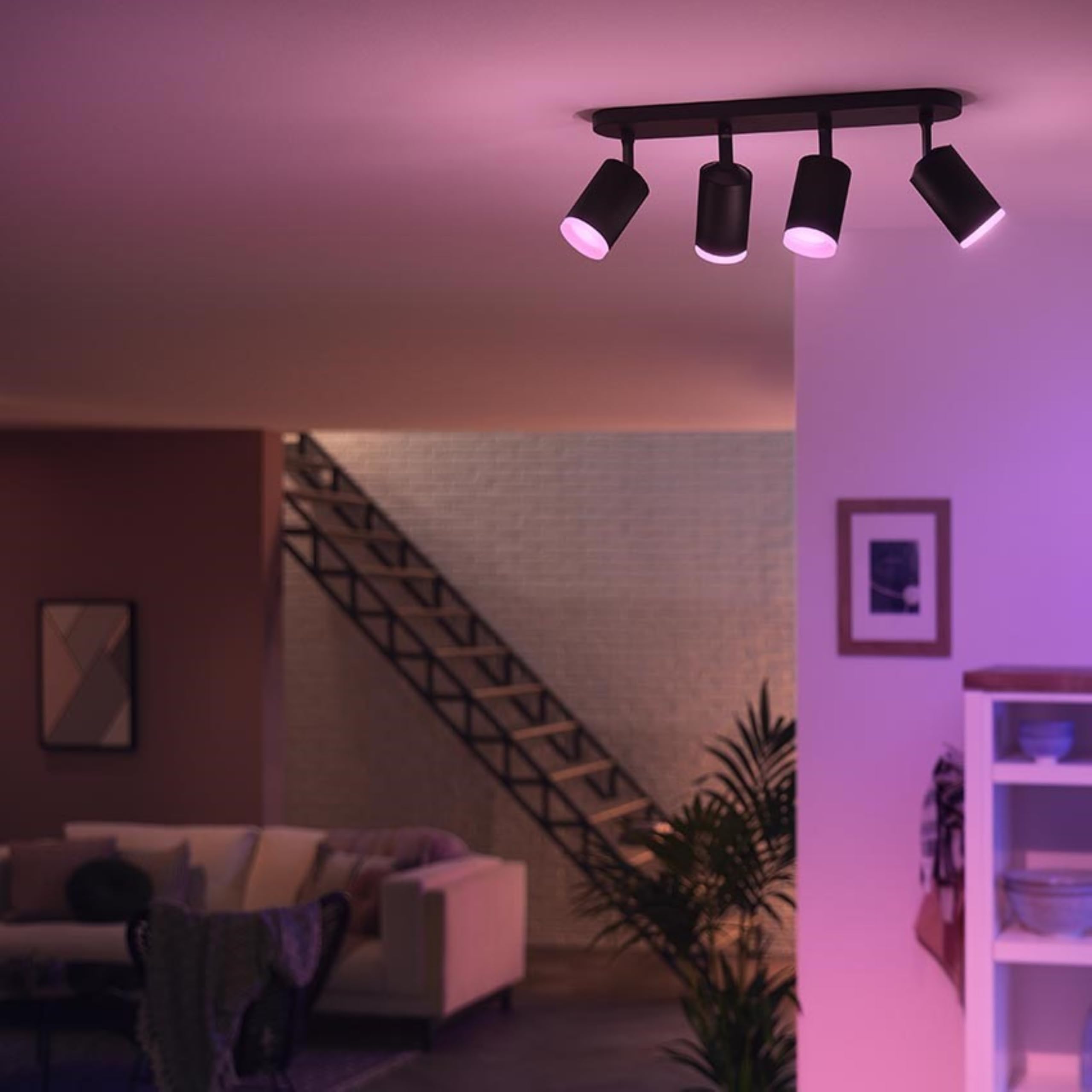 Philips Hue White & Color Ambiance, Spot Fugato +Ampoule, Kit de 4, Noir