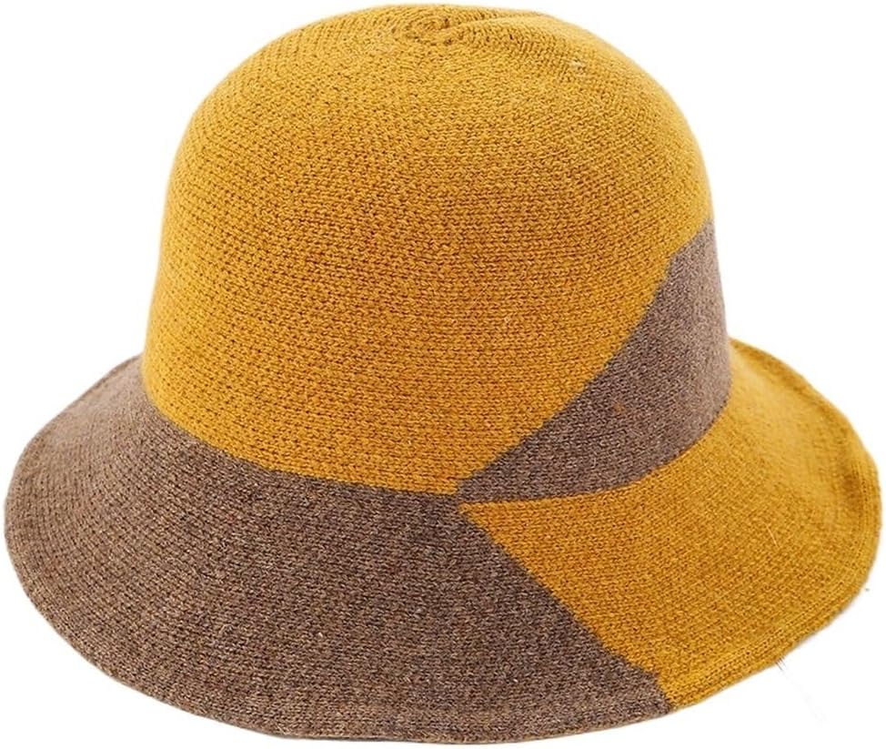 Warm Knitted Hat Ladies Versatile Fisherman Dating Colorblock