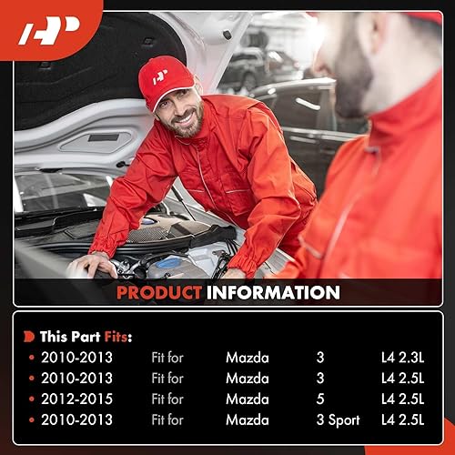 Miniatura 2 de A-Premium Compresor de aire acondicionado de CA con embrague compatible con Mazda 3 Sport 2010-2013, 5 2012-2015, 2.3L 2.5L, compresor HS18