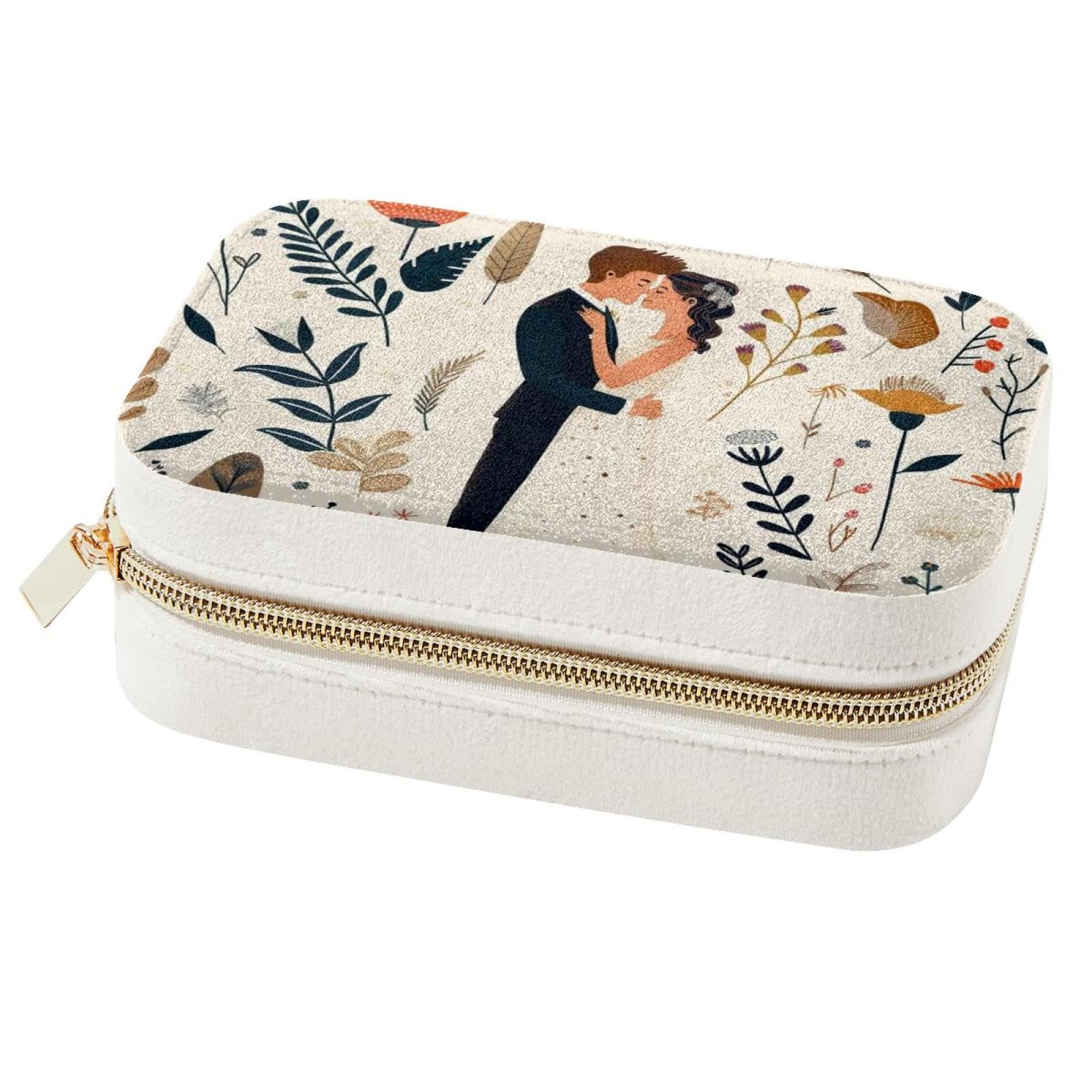 Boîte à bijoux portable compacte et organiseur de bijoux de voyage pour fille