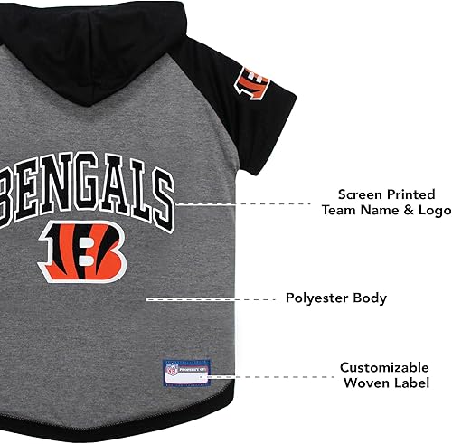 Vista 44 de NFL sudadera con capucha tee para perros y gatos. Fútbol perro sudadera con capucha playera disponible en todos los equipos de 32 NFL. cuttest