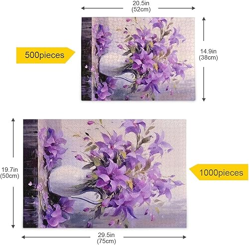 Miniatura 5 de Purple Flower Jigsaw Puzzles 500 Pieces for Adults,Learning Educational Puzzles,Difficult and Challenge Families Toys with Mesh Storage Bag 2011816