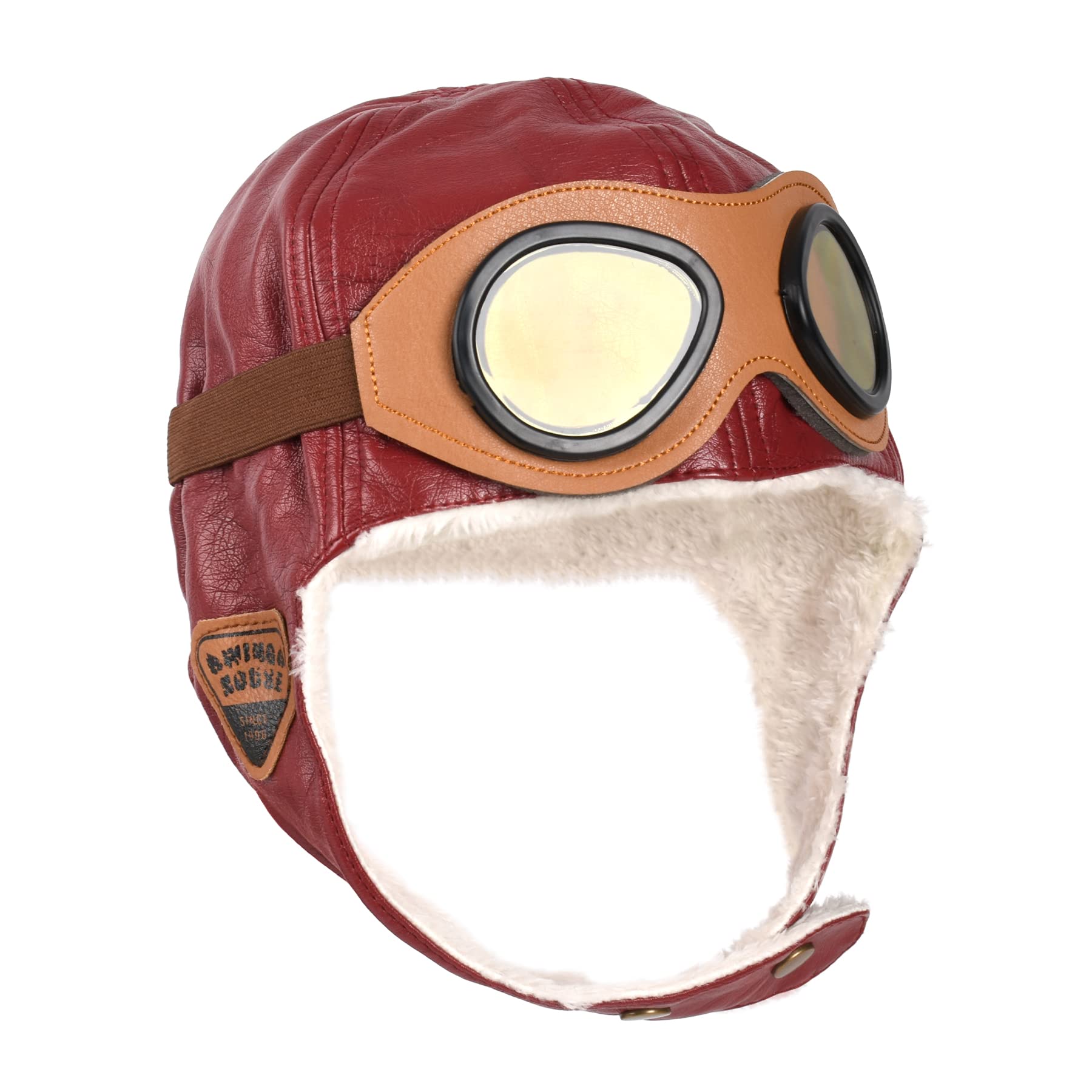 HUIANERSoft Warm Hat Leather Cap with Earmuffs for Baby Kids Photography Props