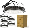 HYPERLITE High Bay LED Shop Lights: 150W 6-Pack UFO LED High Bay Light 21000LM - LED High Bay Lights for Commercial Lighting 2025 New with ETL Listed