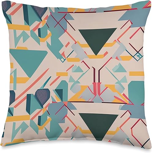 Pure Pattern Paradise Colorful Abstract Geometric Pattern #064 Throw Pillow, 16x16, Multicolor
