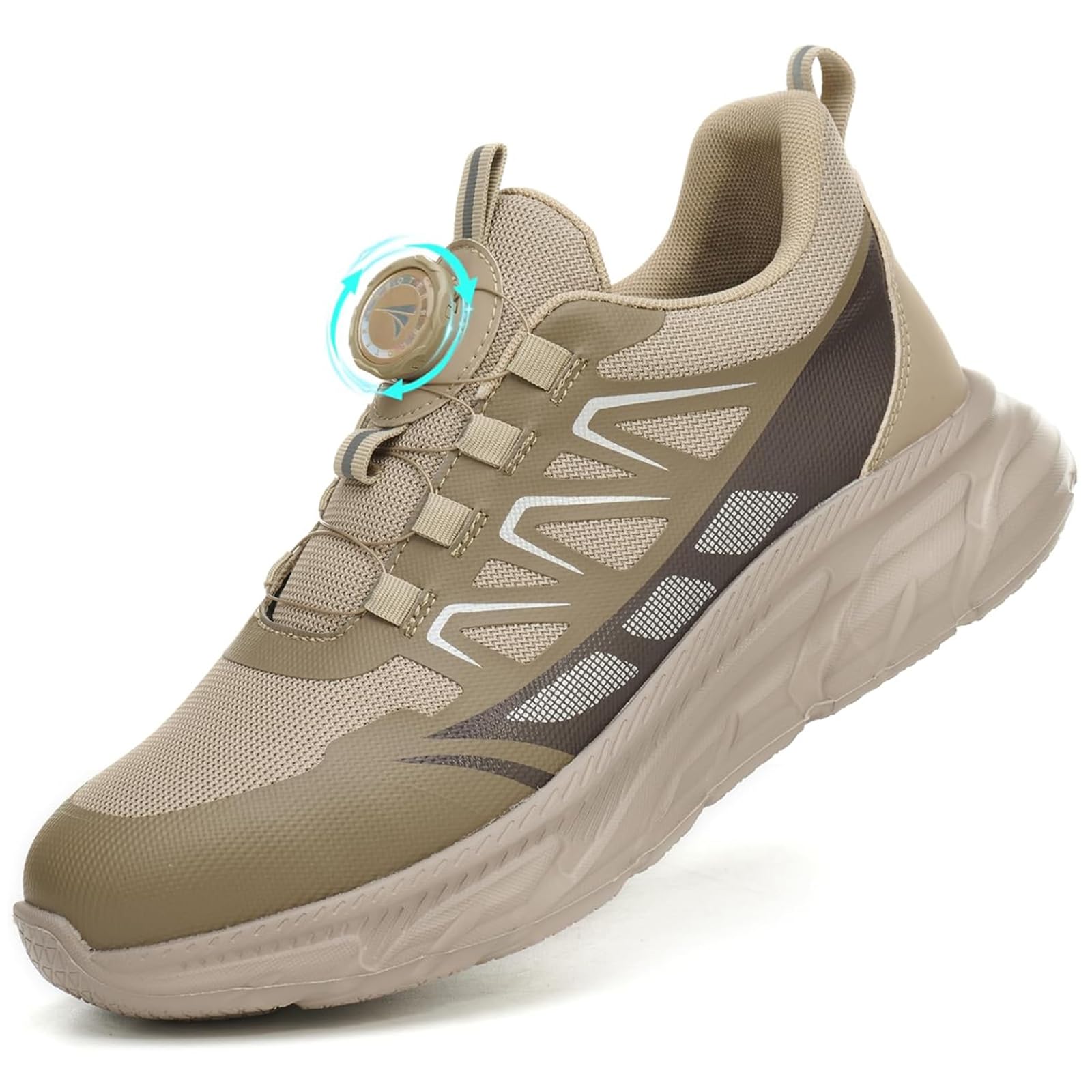 BAXIWUY Scarpe Antinfortunistiche Uomo Scarpe da Lavoro Donna Leggere Traspiranti Sneakers Alte Antiscivolo Comode Scarpe Sicurezza Regolazione Rapida dei Lacci