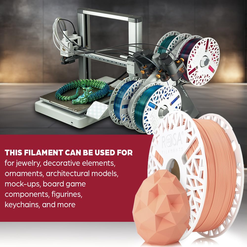 ROSA 3D Zestaw PLA Pastel Filament 1.75 mm do drukarek 3D | Materiały do druku Biodegradowalny lekko matowy filament PLA do drukarek 3D | 6 x Szpula 0,35 kg