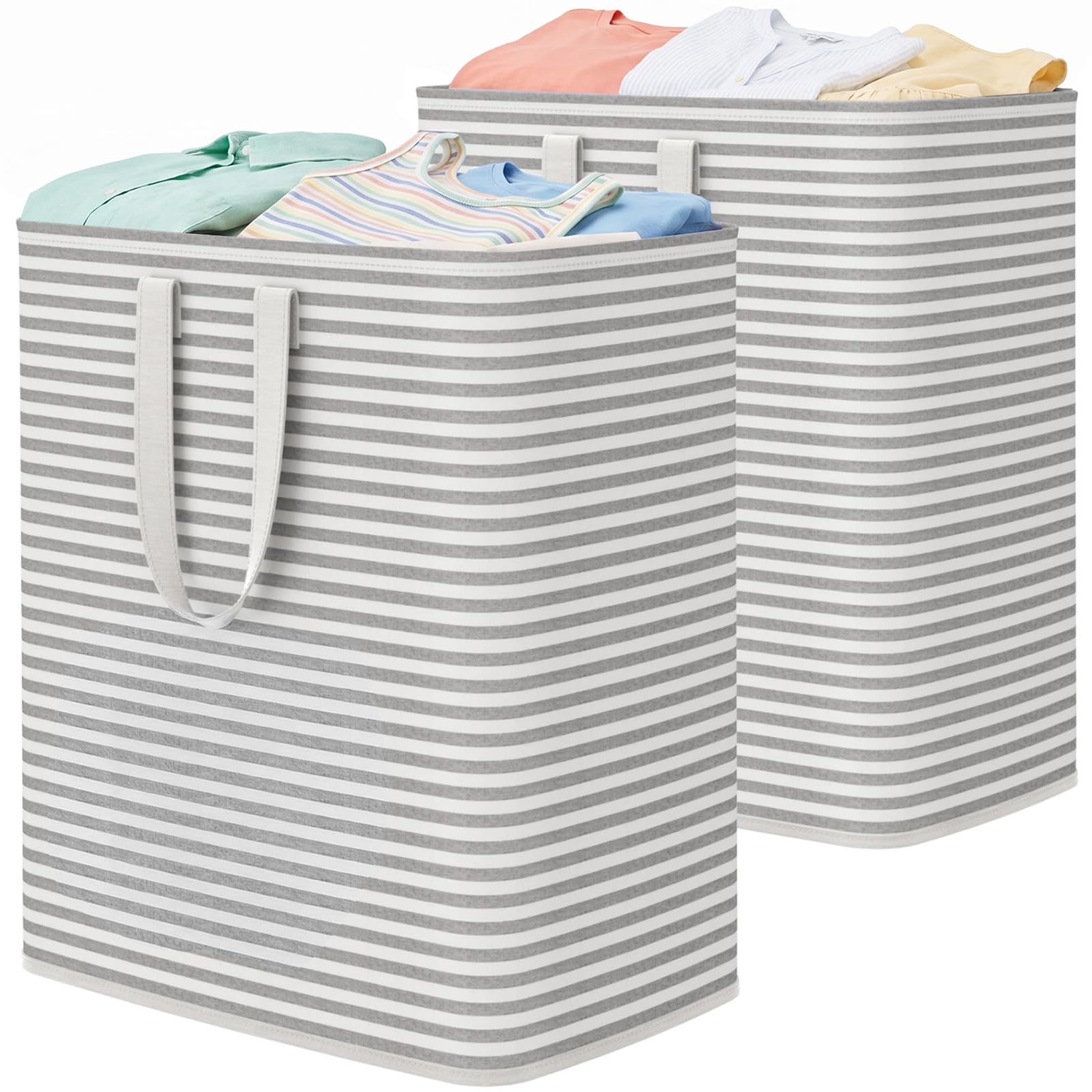 Lifewit 100L Large Laundry Baskets, Laundry Hampers Bags, 2 Pack, Grey