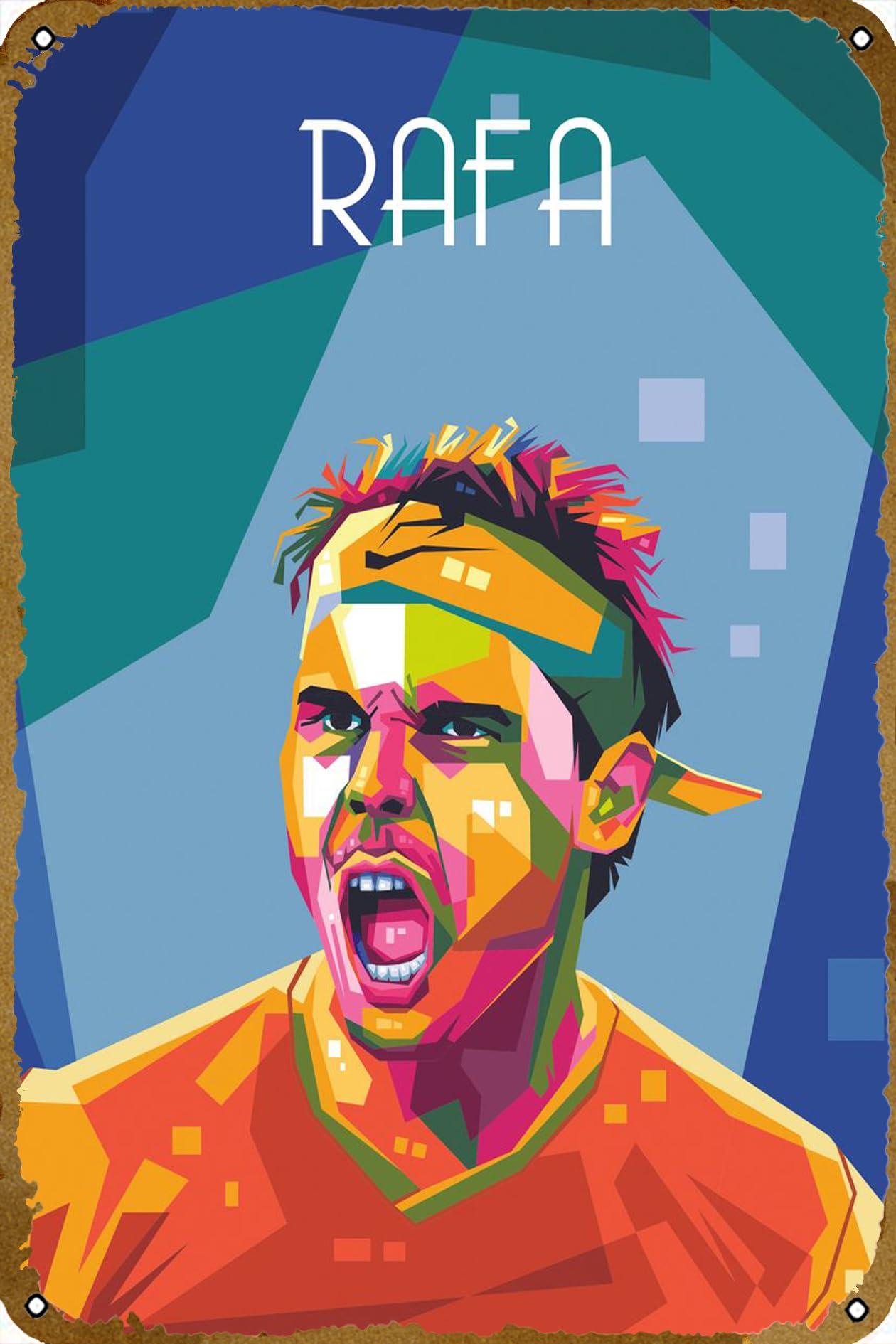 Rafa Nadal Poster Retro Metal Tin Sign Wall Home Wall Art Metal Tin Sign,cave,bar,Club,Home Wall Art Metal Tin Sign 8x12 Inches