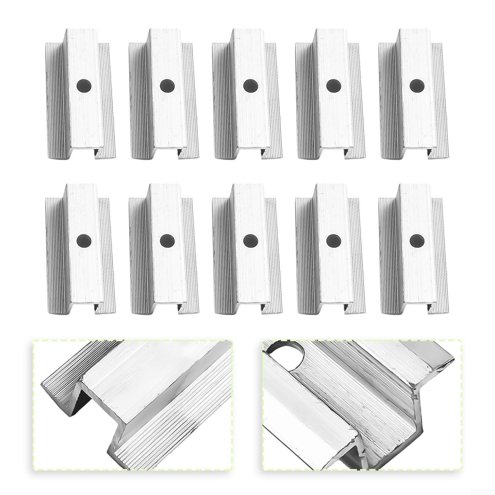Set mit 10 Mittelklemmen aus Aluminiumlegierung, einfache und sichere Montage (80 mm)