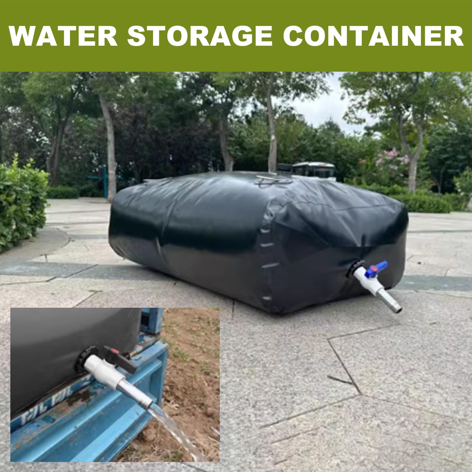 Tanica Acqua Campeggio con Maniglia in Metallo, Serbatoio Flessibile, Tanica Pieghevole, Serbatoio Acqua Barca for Camper, Irrigazione Agricola(400L/105Gal)