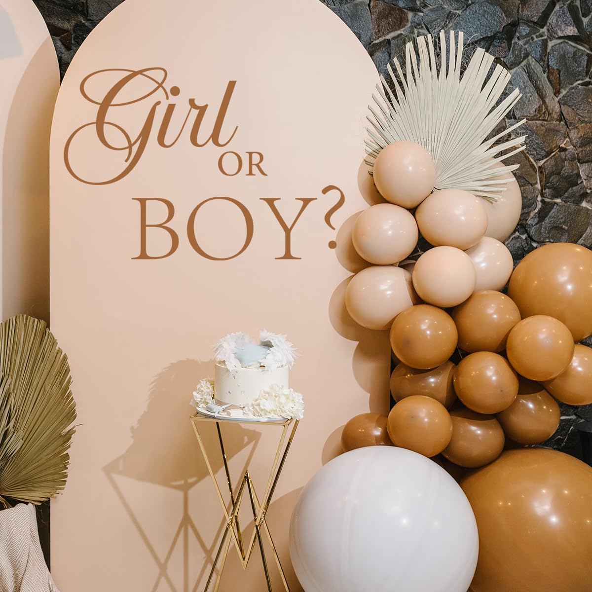 Gender Reveal Party Decal - HE Or SHE What Will Baby Be Wall Sticker