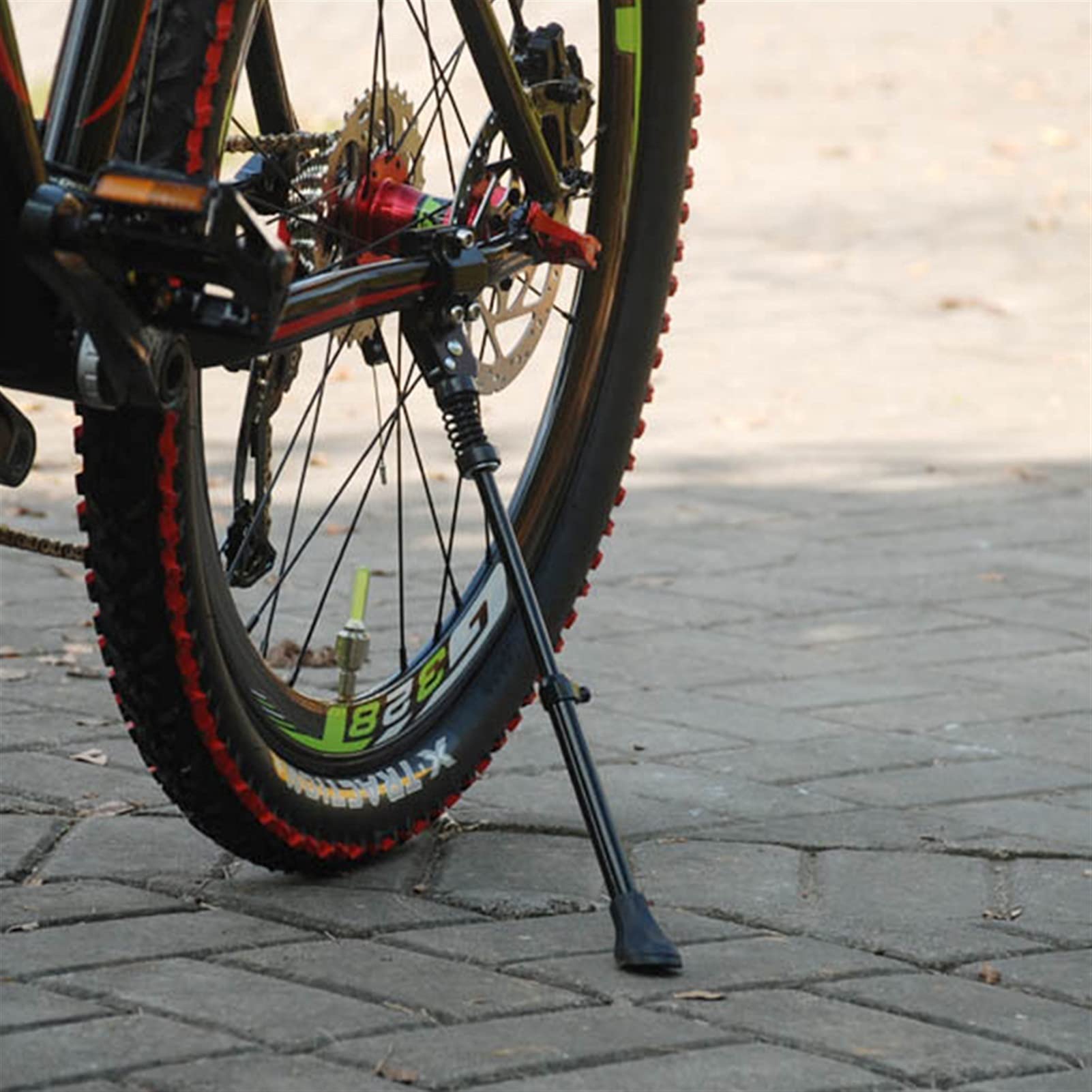 Regulowana podpórka rowerowa z antypoślizgowymi gumowymi nóżkami, 26-36 cm stojak na rower MTB Części rowerowe Wspornik do roweru górskiego szosowego Podpórka boczna Podpórka na rower Stojak na rowery