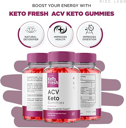 Miniatura 6 de Paquete de 3 gomitas Keto Fresh ACV, gomitas Keto Fresh ACV para pérdida de peso avanzada, gomitas Keto Fresh para aumentar los niveles de energía,