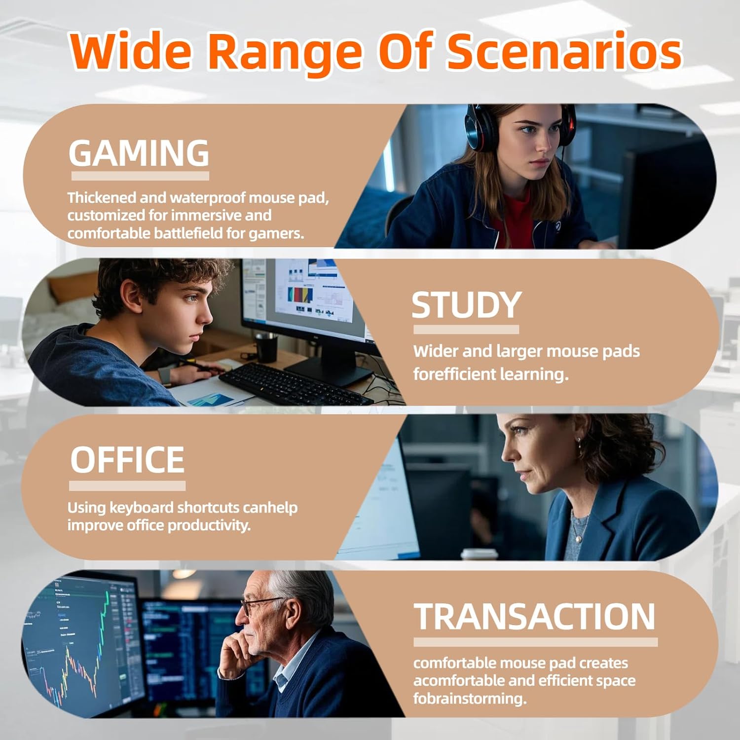 SHEEP&SHEEP Excel Cheat Sheet Desk Pad & Shortcuts Mouse Pad - XXL 35.4"x15.7" Water-Resistant Surface with Anti-Slip Base Excel Pad for Office, Gaming, Design