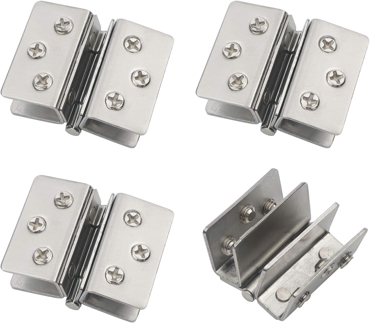 Pxyelec 4Pcs Heavy Duty Hinge 180 Degree Glass Door Cupboard Showcase