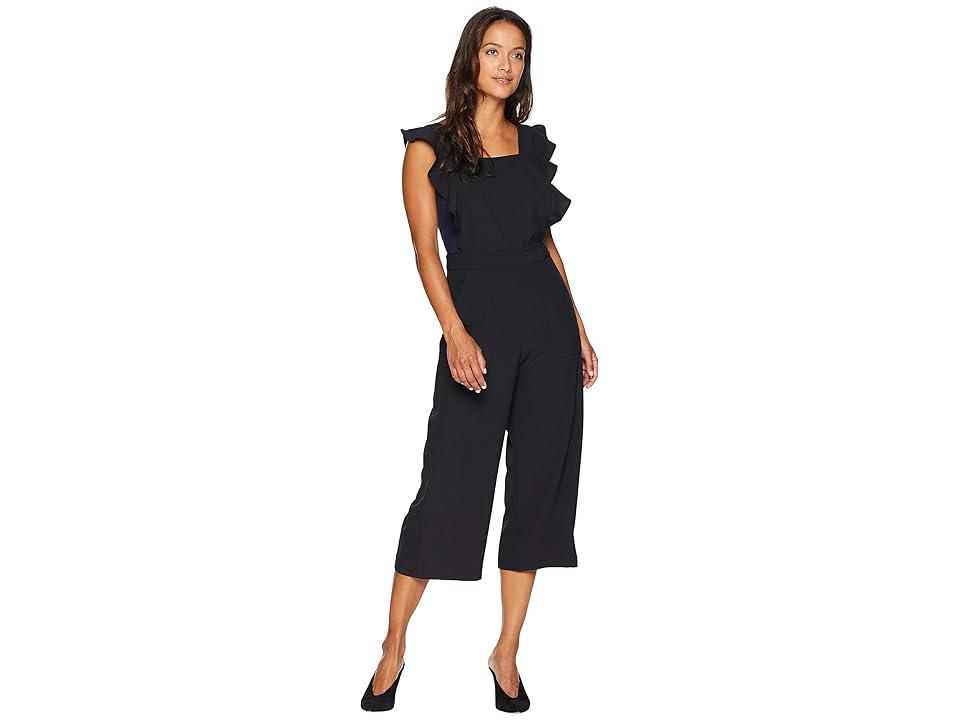 

Bobeau Flutter Sleeve Jumpsuit (Black) Women's Jumpsuit & Rompers One Piece