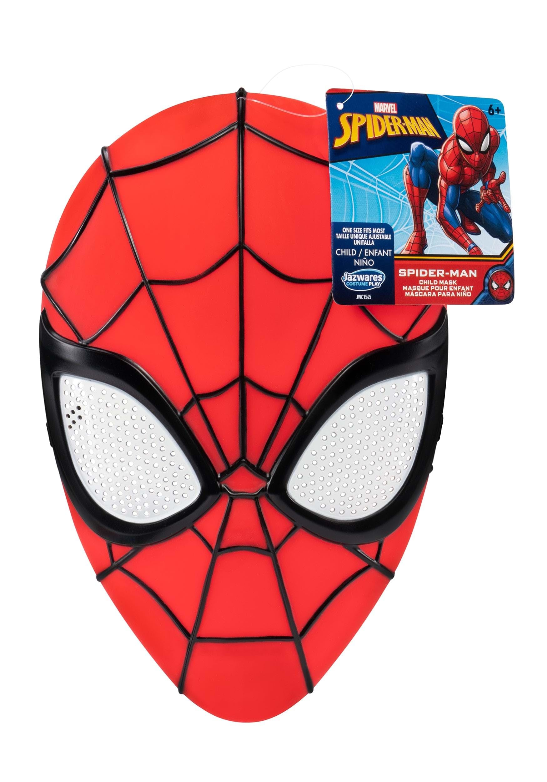 Jazwares Marvel Youth Spider-Man Mask - 3D Plastic Mask with