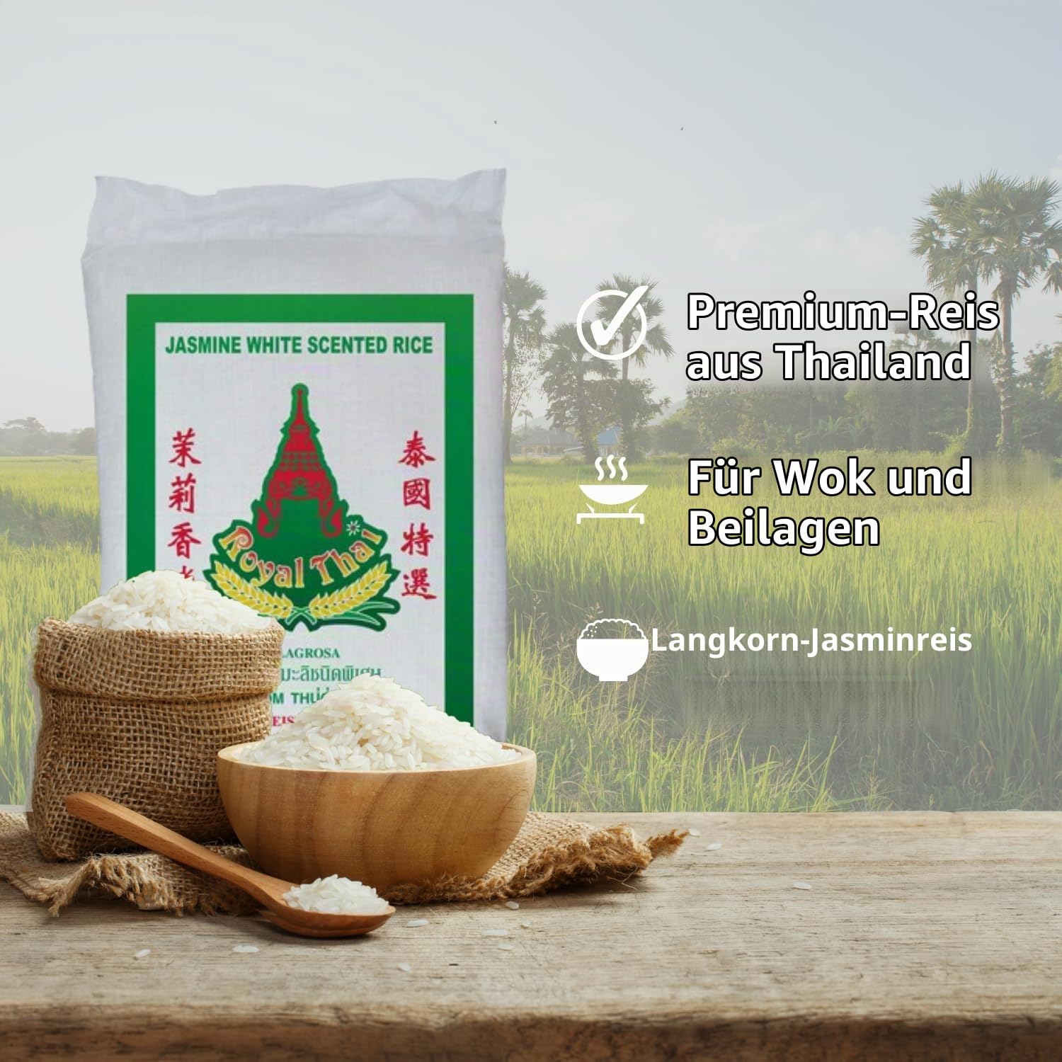 ROYAL THAI RICE - Langkorn Jasmin Duftreis - 1 X 22,7 KG